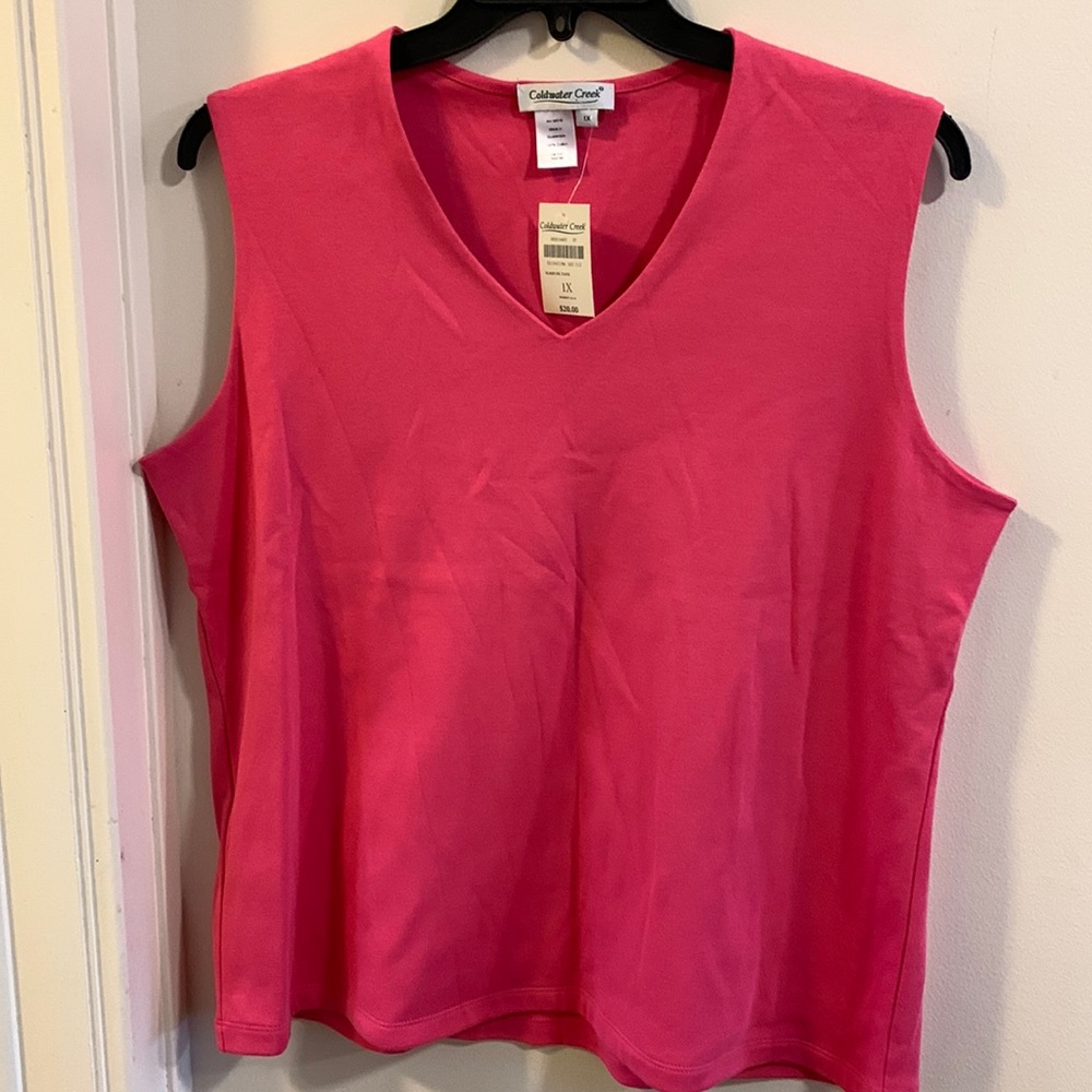 Coldwater creek 1x cotton pink tank top